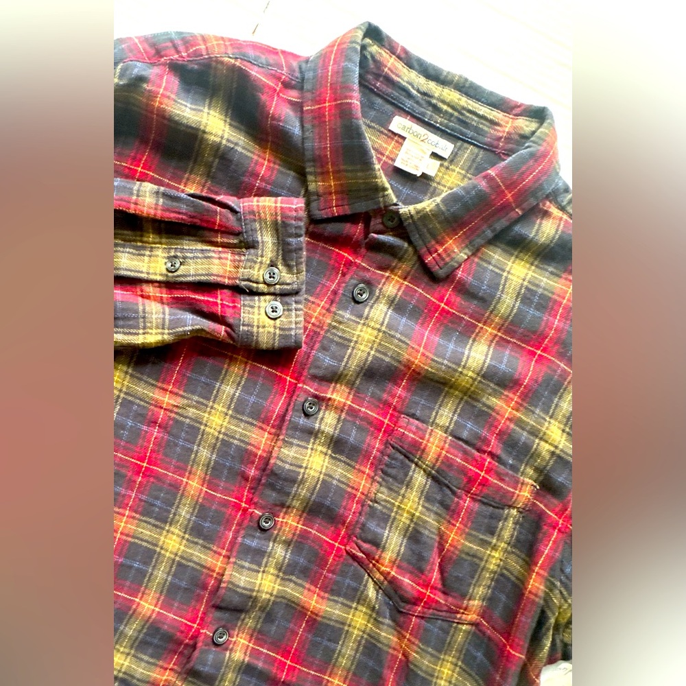 Carbon2Cobalt Men’s Shirt L Upper Echelon Flannel Plaid Lined‎ Button